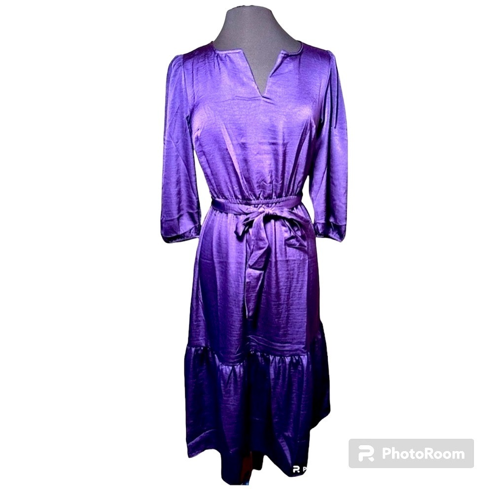 NWT Lucky brand size small purple tie waist dress